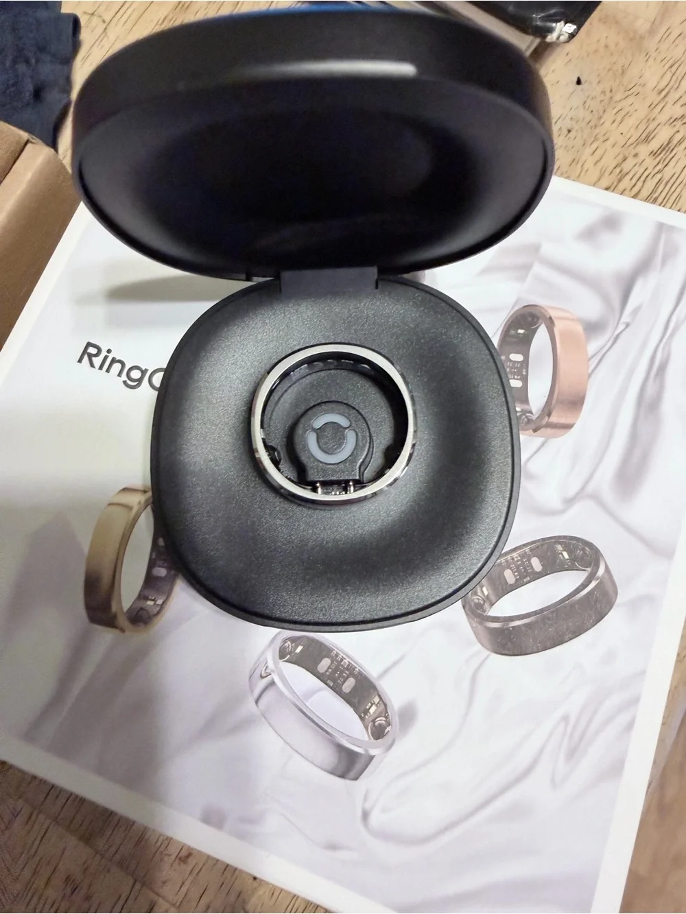 RingConn Gen 3 Brushed silver Smart Ring with Charging Case